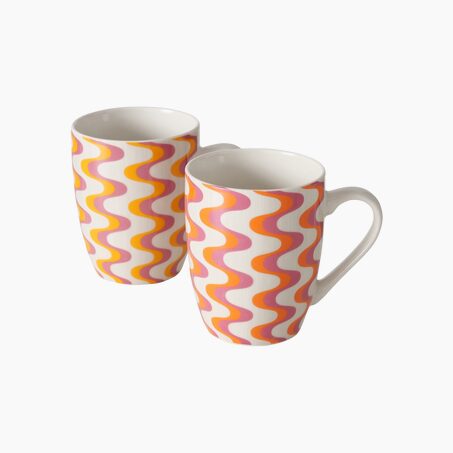 Mug GROOVY coloris Blanc,orange, violet
