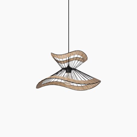 Suspension MEKONG coloris noir et beige 26,5 x 48 cm