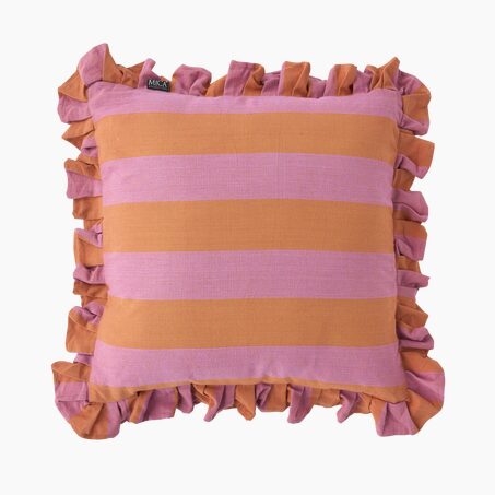 Coussin LOCO coloris rose orangé 45 x 45 cm