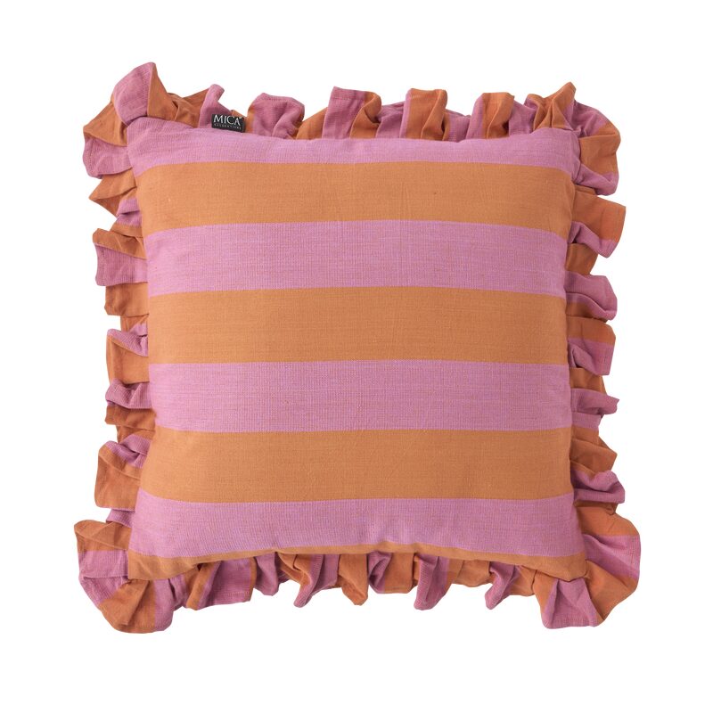 Coussin LOCO coloris rose orangé 45 x 45 cm