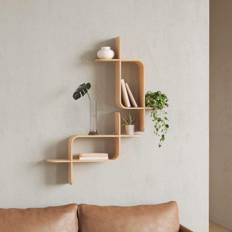 Etagère en bois SHELF coloris beige