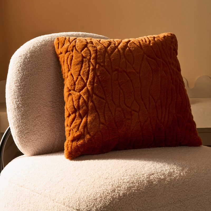 Coussin FILAE coloris terracotta 45 x 45 cm
