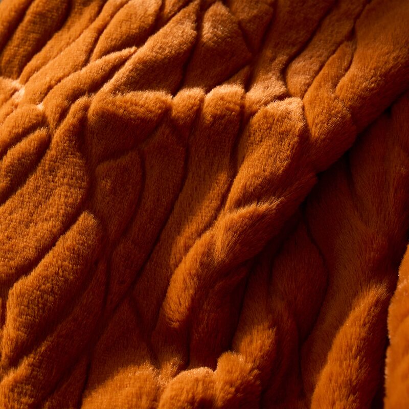 Plaid fausse fourrure FILAE coloris terracotta