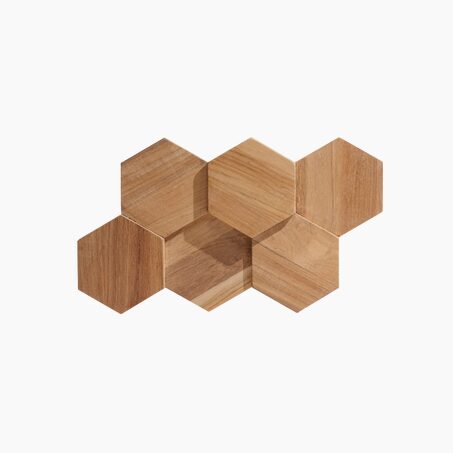 Plaque murale en bois ULTRAWOOD TEAK HEXAGON marron