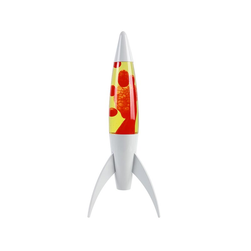 Lampe à lave FUSÉE coloris blanc 44 x 16 cm
