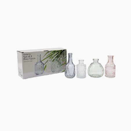 Vase POSY coloris VERT, ROSE, LILAS, TRANSPARENT