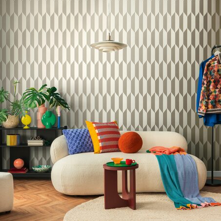 Papier peint intissé GRAPHIC GROOVE coloris argenté