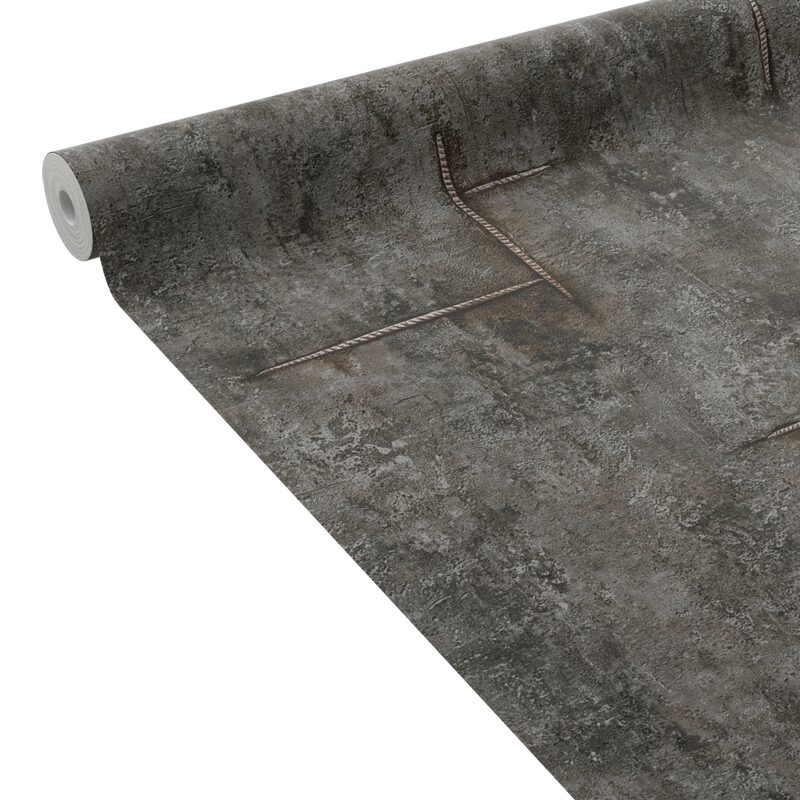 Papier peint intissé GRAPHITE GROOVE coloris gris anthracite