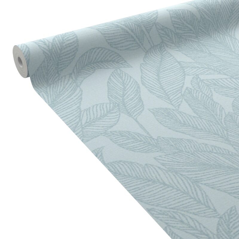 Papier peint intissé GOLDEN FERN coloris bleu azurin