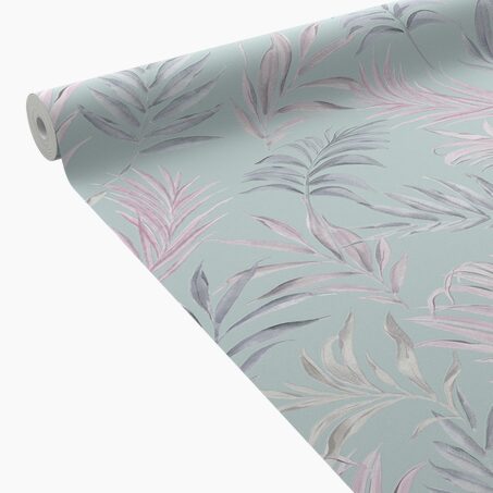 CosmoLiving Papier peint intissé MIDNIGHT BOTANICA bleu azurin et mauve clair
