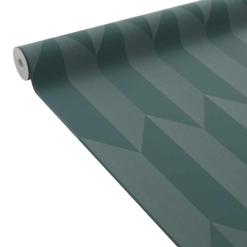 Papier peint intissé GRAPHIC GROOVE coloris bleu paon