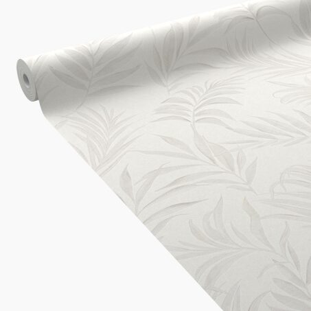 CosmoLiving Papier peint intissé MIDNIGHT BOTANICA blanc