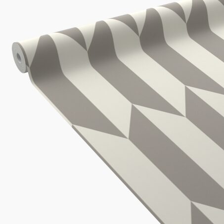 CosmoLiving Papier peint intissé GRAPHIC GROOVE blanc et argenté