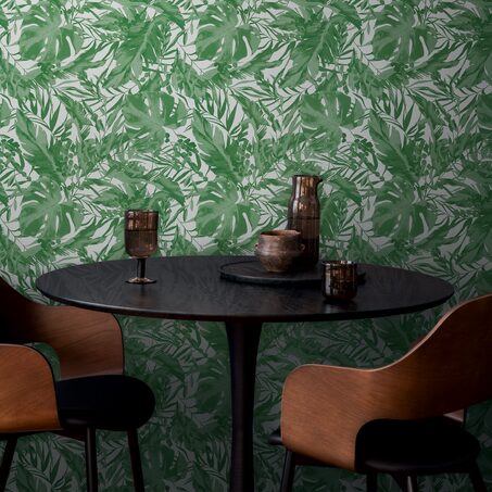 Papier peint intissé EARTHLINES coloris vert bouteille