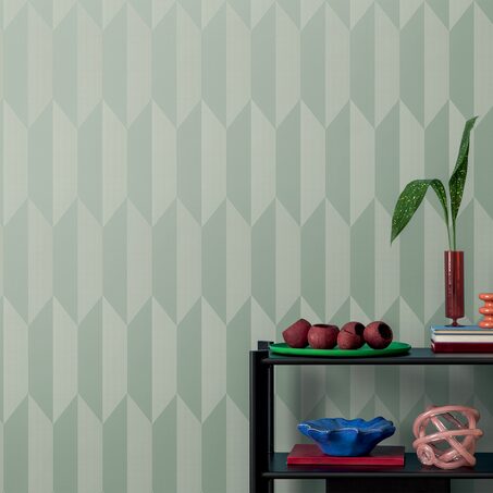 Papier peint intissé GRAPHIC GROOVE coloris vert d'eau