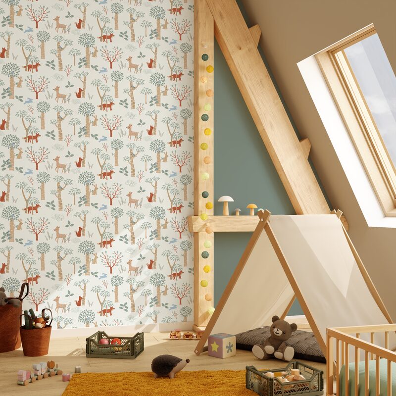 Papier peint intissé FRIENDLY FOREST coloris multicolore