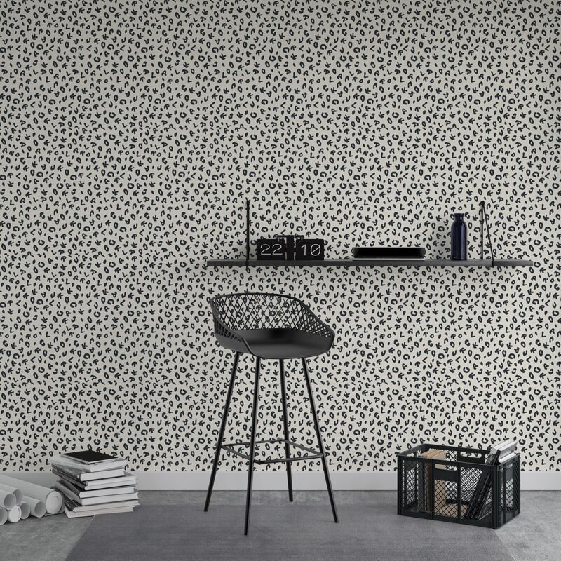 Papier peint intiss KARL LAGERFELD LEOPARD noir 4MURS