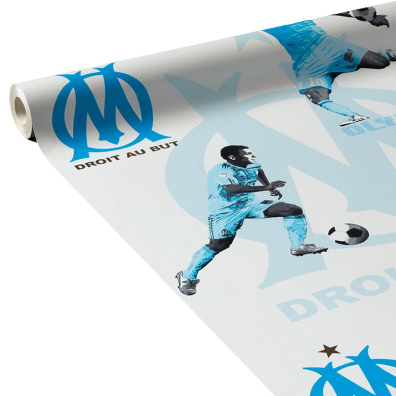 Papier peint OM OLYMPIQUE MARSEILLE coloris blanc - 4MURS