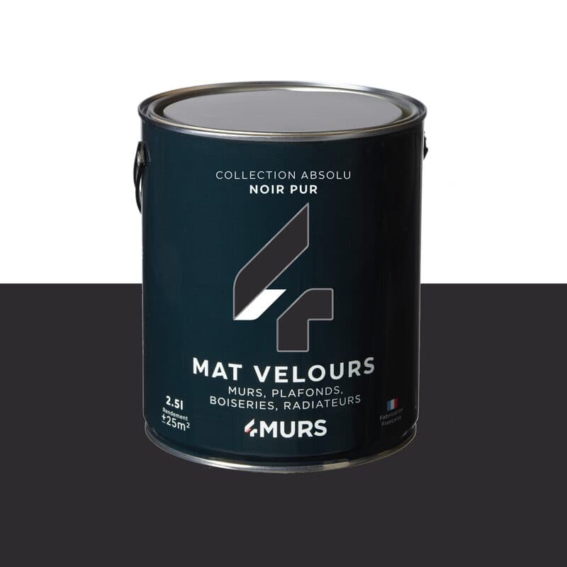 Peinture Multi-supports ABSOLU noir Mat 2,5 L - 4MURS