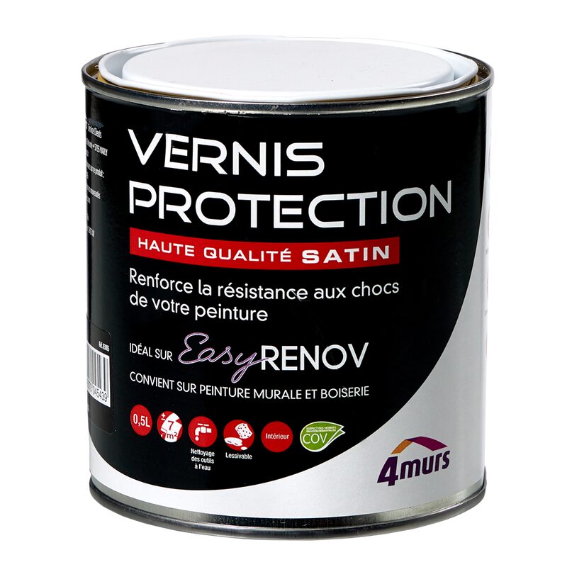 4MURS Peinture VERNIS PROTECTION incolore Satiné 0,5 L - 4MURS