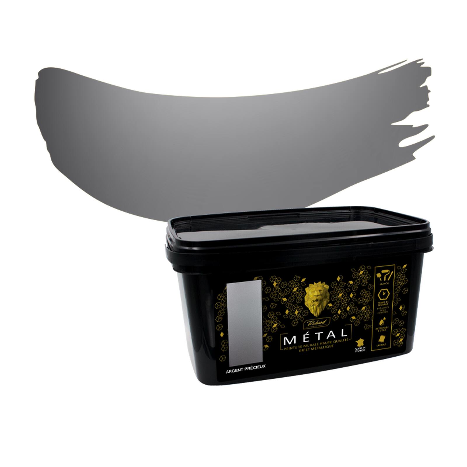 Richard Peinture METAL Acrylique argent précieux Satiné 2 L 4MURS