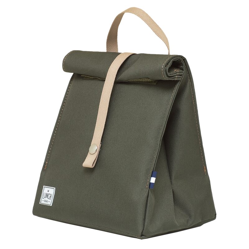 The bag Glaci re SAC LUNCH olive avec sangle beige 4MURS