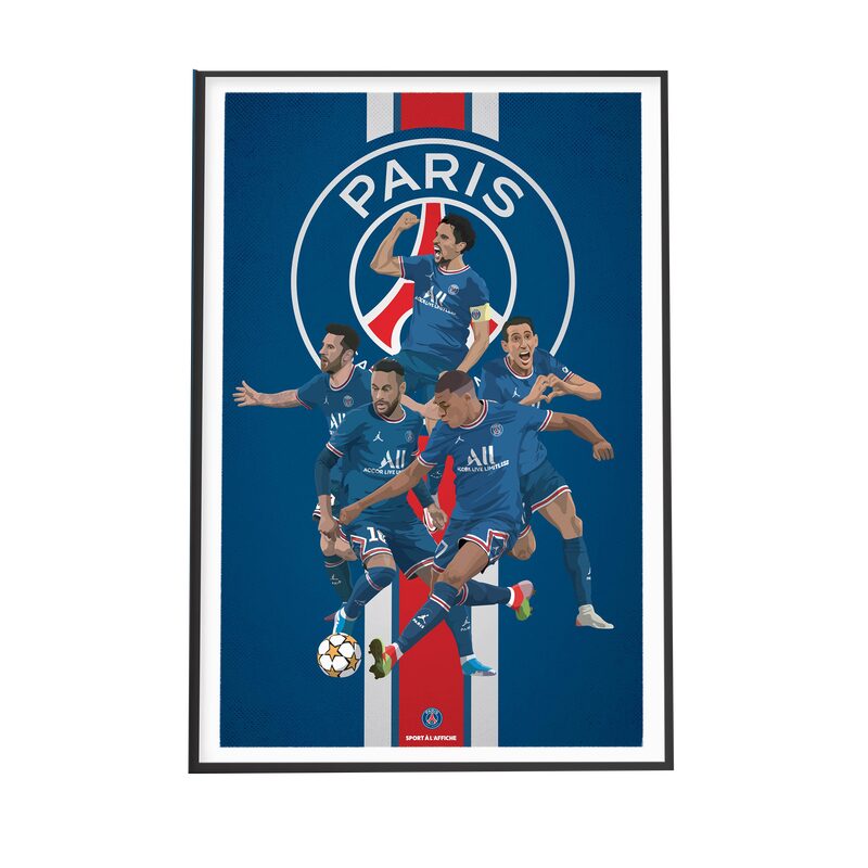 Sport à l' Affiche PSG LES 5 FANTASTIQUES 40 x 60 cm - 4MURS