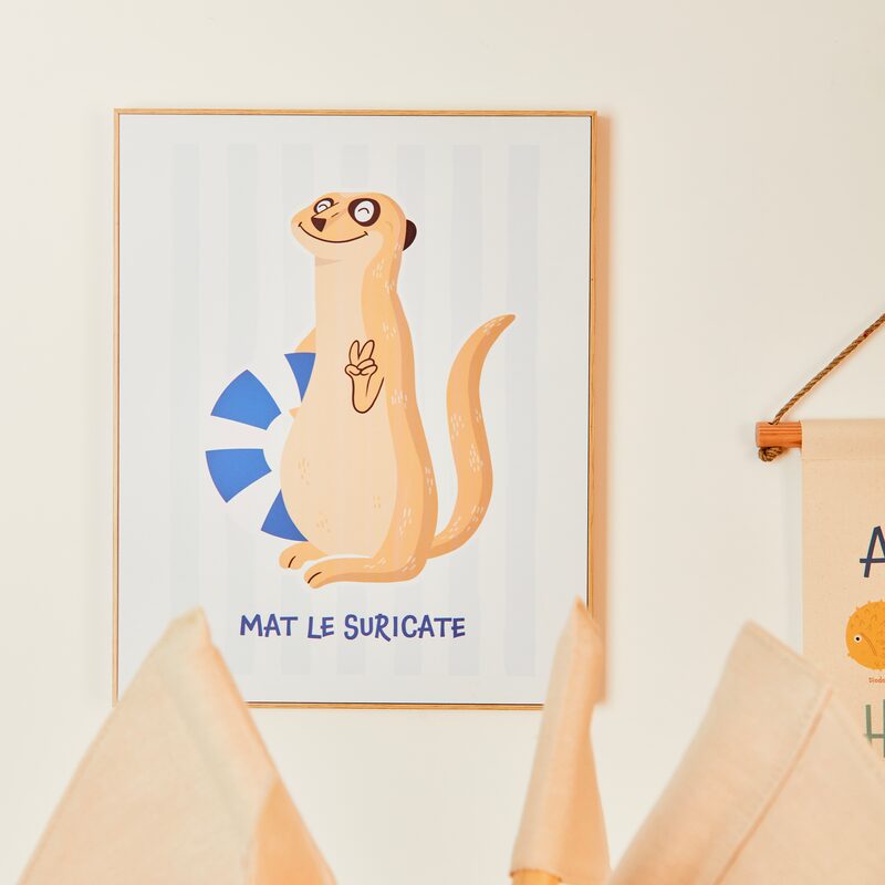 4MURS Tableau MAT LE SURICATE coloris jaune/bleu - 4MURS