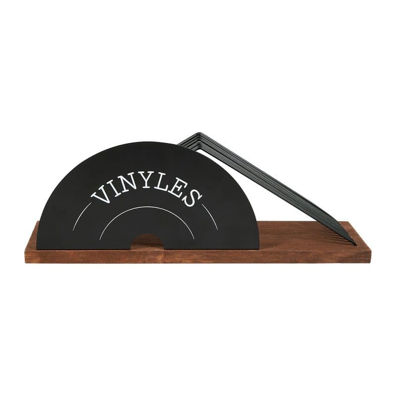 Meuble Vinyles Noir 6 Compartiments Rangement Vinyles Moderne - Ciel & terre